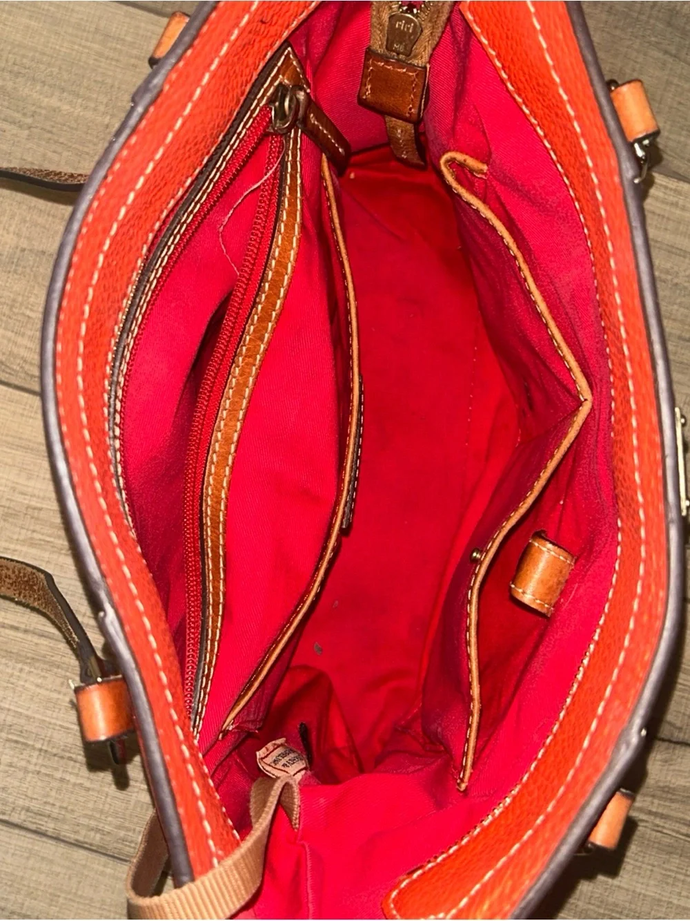Dooney & Bourke Lexington Pebble Leather Shoulder Bag Purse Orange Small Vintage